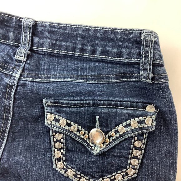 Premium Spice Size 0 Skinny Jeans Rhinestones Stretch Denim - Picture 5 of 12